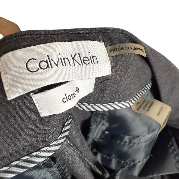 Calvin Klein Pants Womens 30W Gray Stretch Classic Fit Mid-Rise Bootcut Leg - Picture 8 of 14